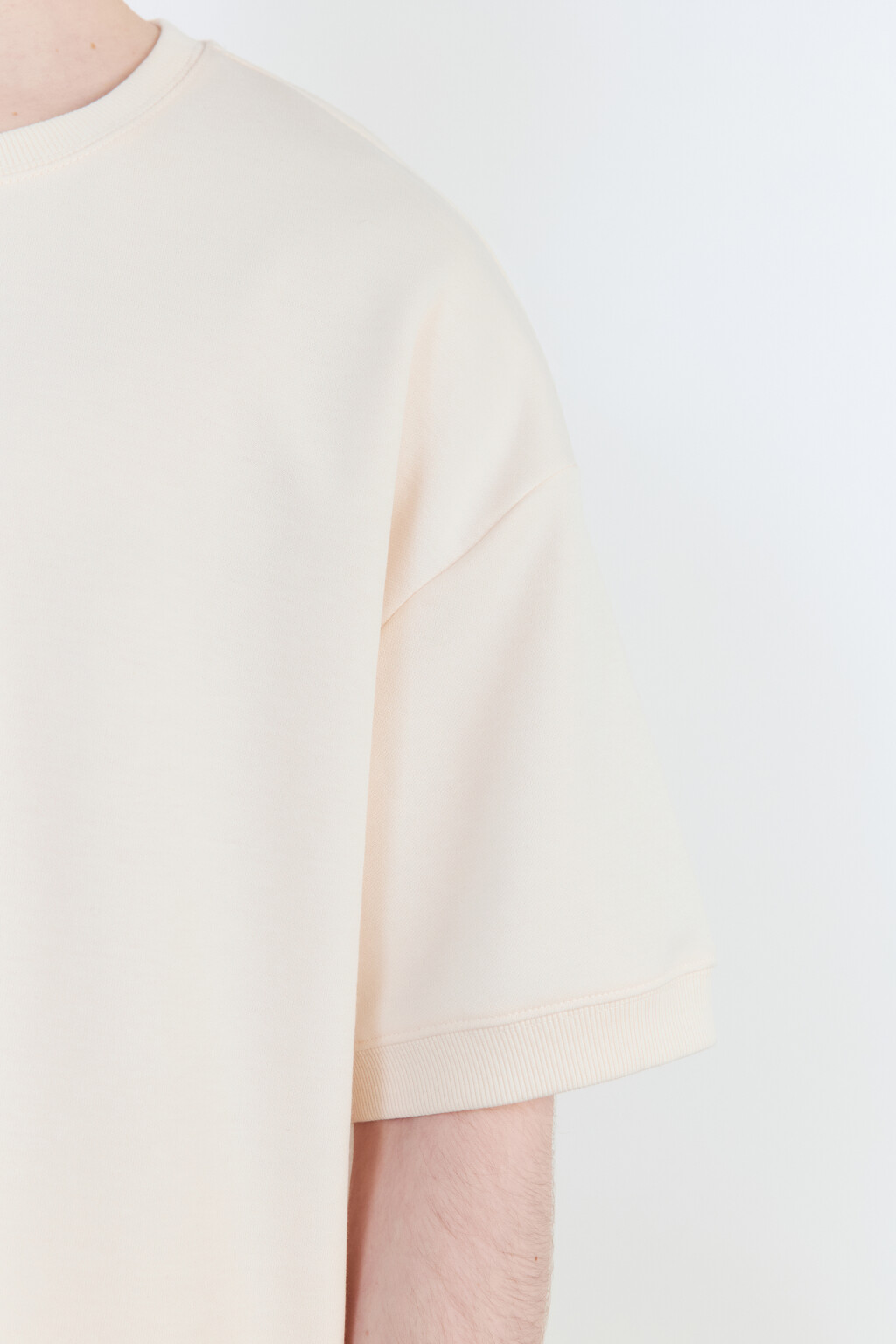 Футболка хлопковая из футера - цвет бежевый - 7