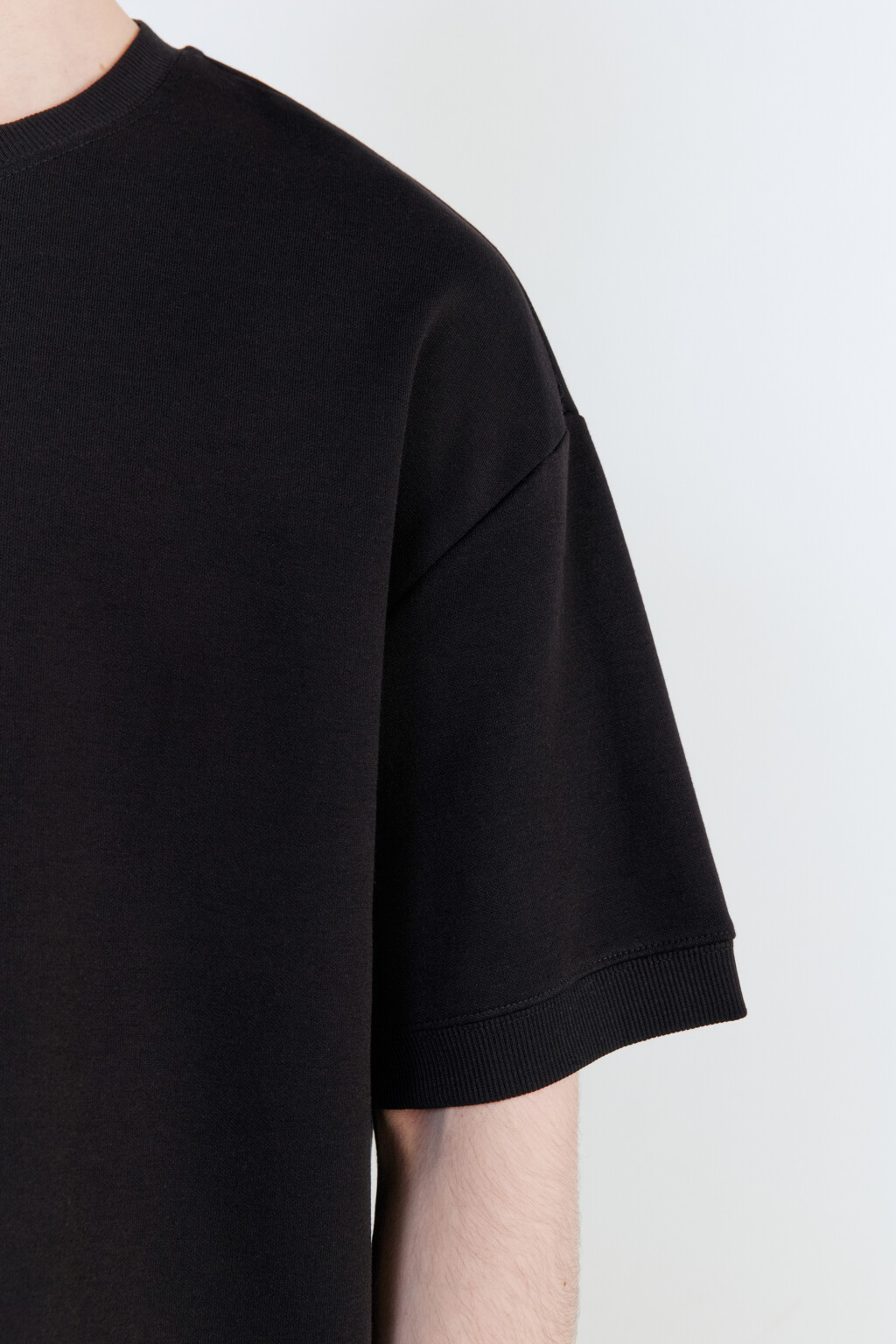 Футболка хлопковая из футера - цвет черный - 7