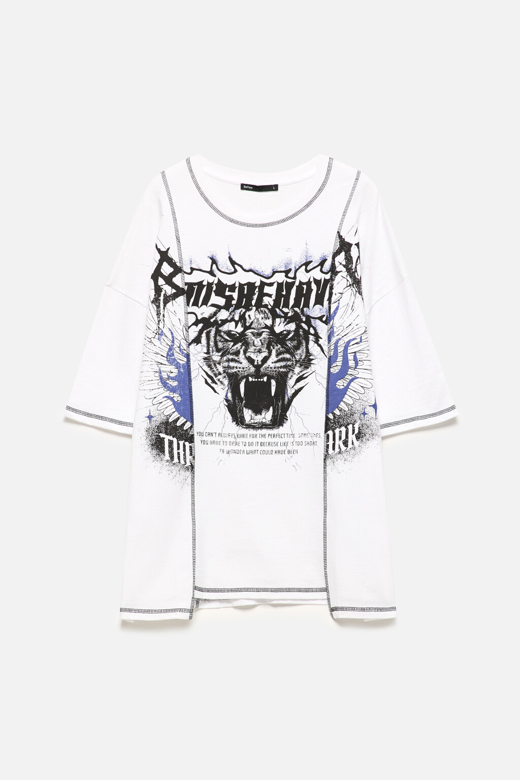Футболка oversize в стиле гранж - цвет белый - 9
