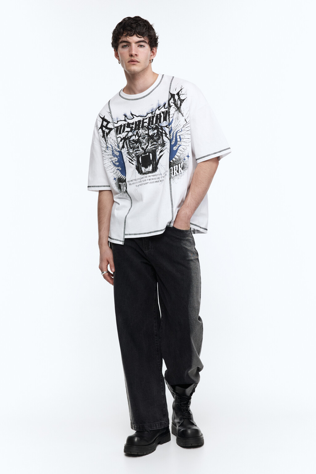 Футболка oversize в стиле гранж 2423120026, цвет: белый (4) по цене 599 ...