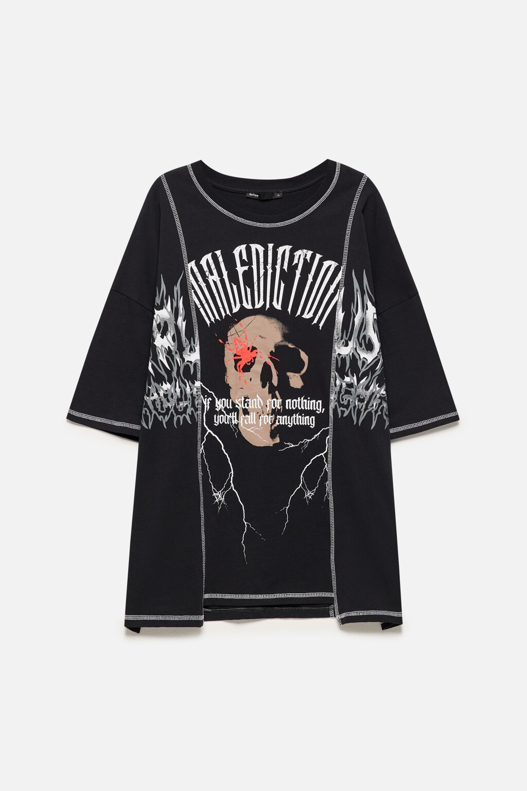 Футболка oversize в стиле гранж - цвет черный - 9