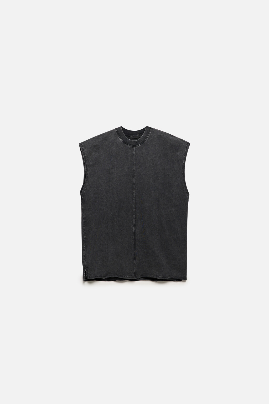 Футболка хлопковая с обрезанными рукавами - цвет серый - 9