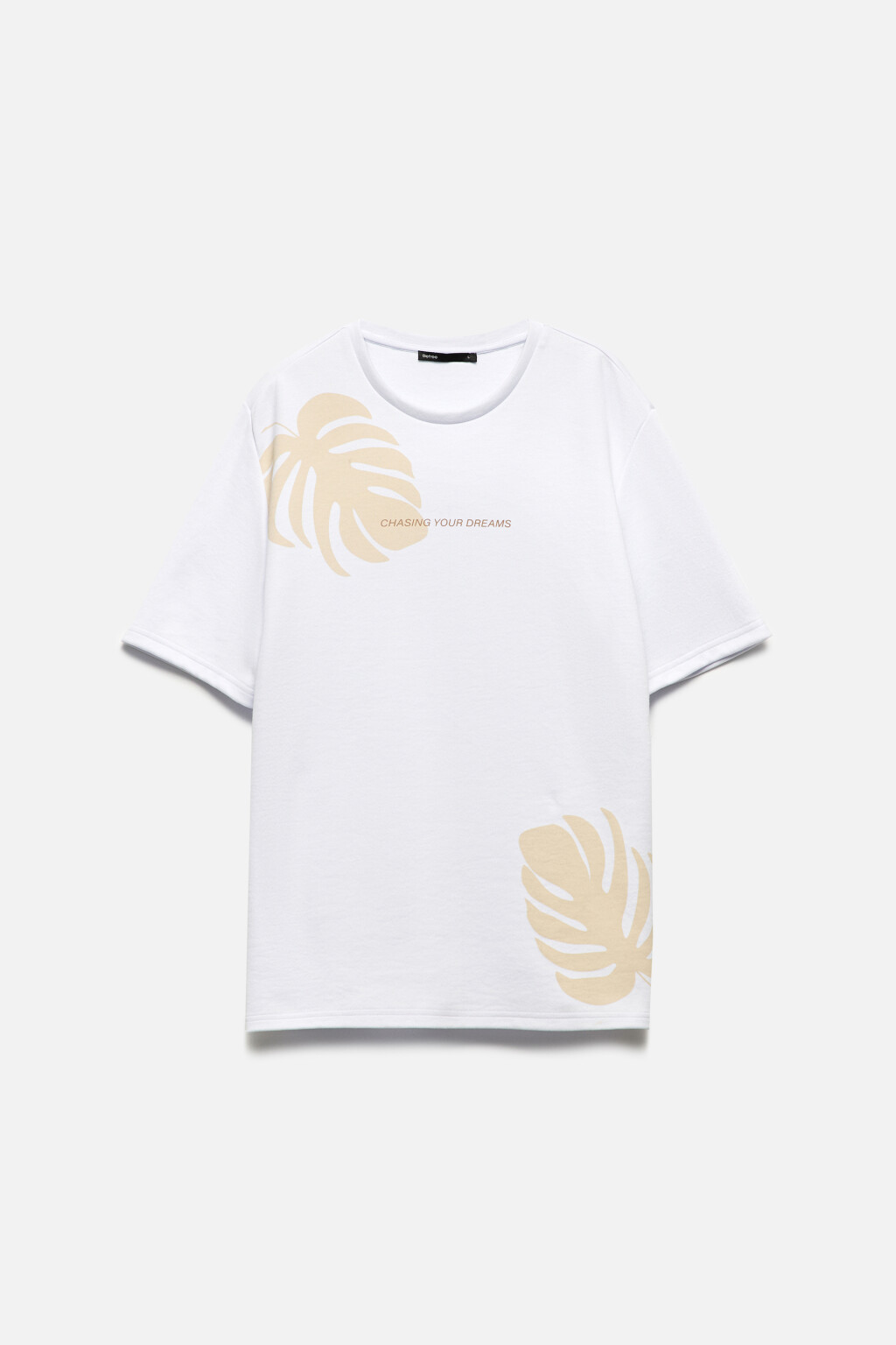 Футболка прямая с принтом и надписью - цвет белый - 8