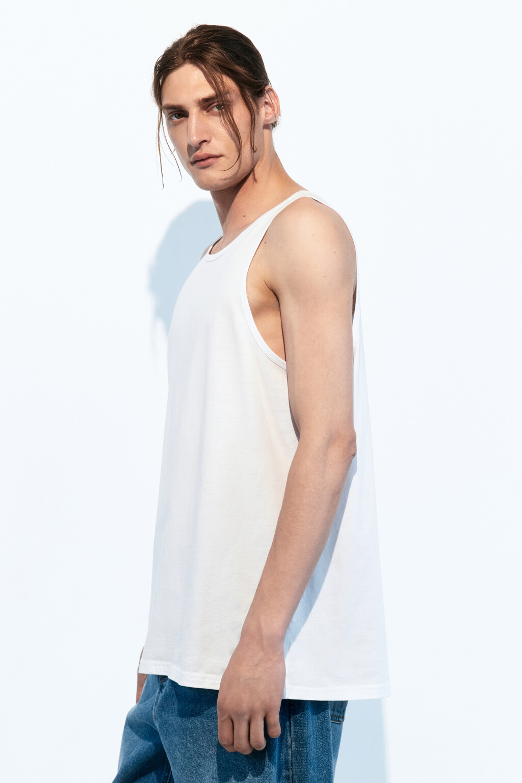 Майка хлопковая базовая - цвет белый - 4