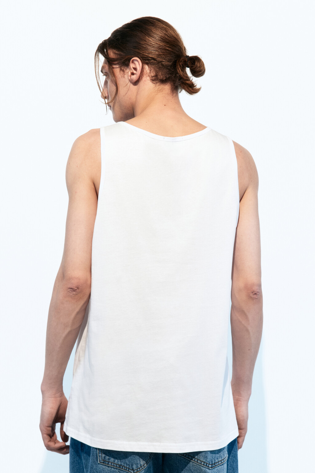 Майка хлопковая базовая - цвет белый - 5