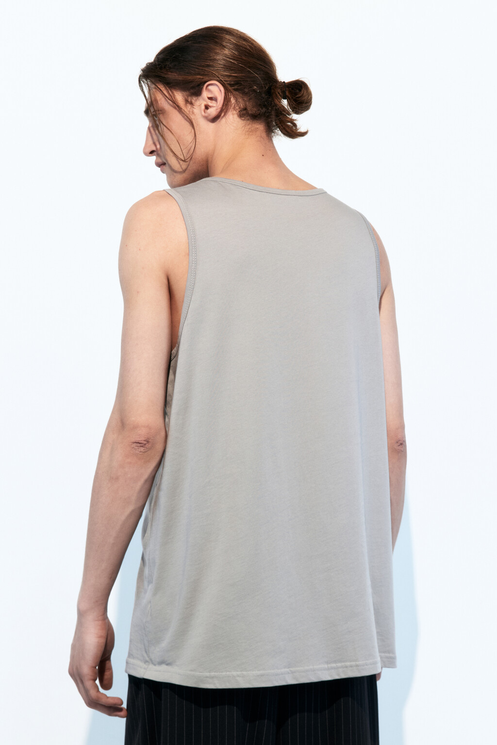Майка хлопковая базовая - цвет серый - 4