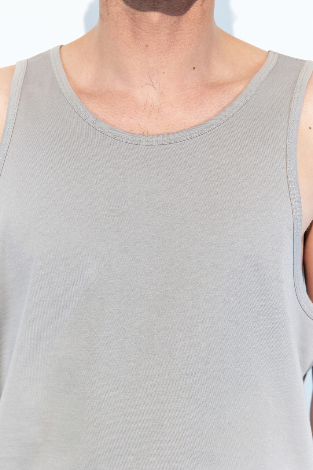 Майка хлопковая базовая - цвет серый - 6