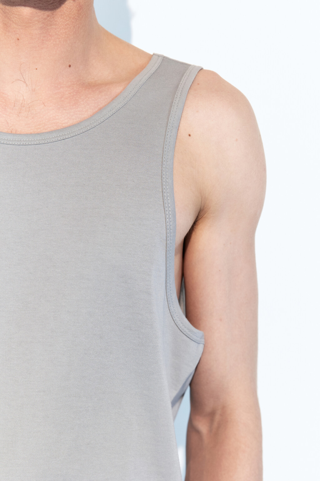 Майка хлопковая базовая - цвет серый - 7