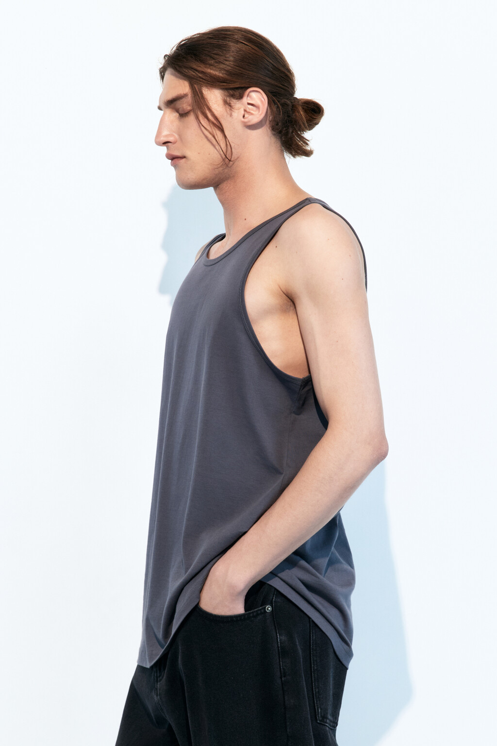 Майка хлопковая базовая - цвет серый - 3