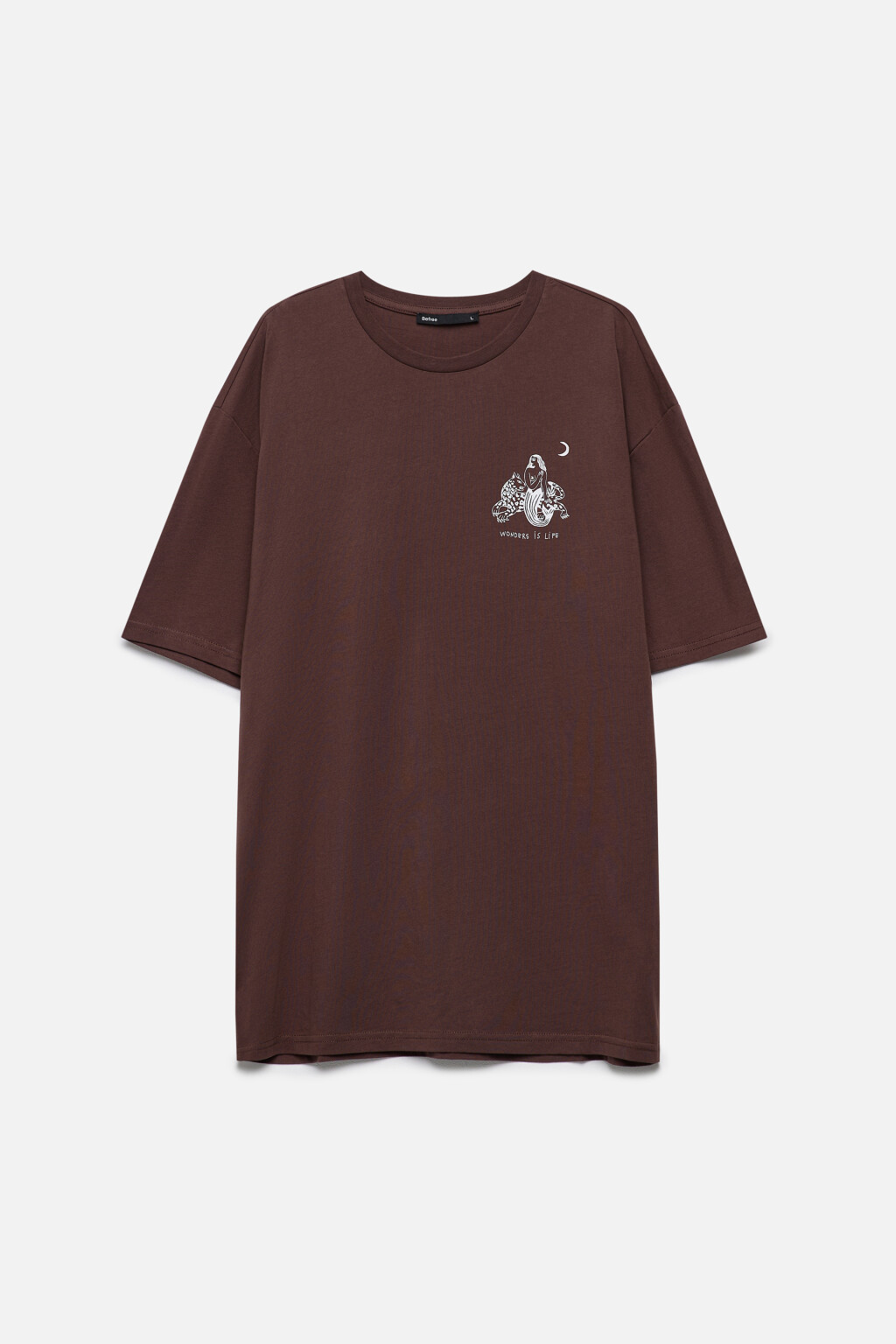 Футболка прямая хлопковая с принтом - цвет красный - 9