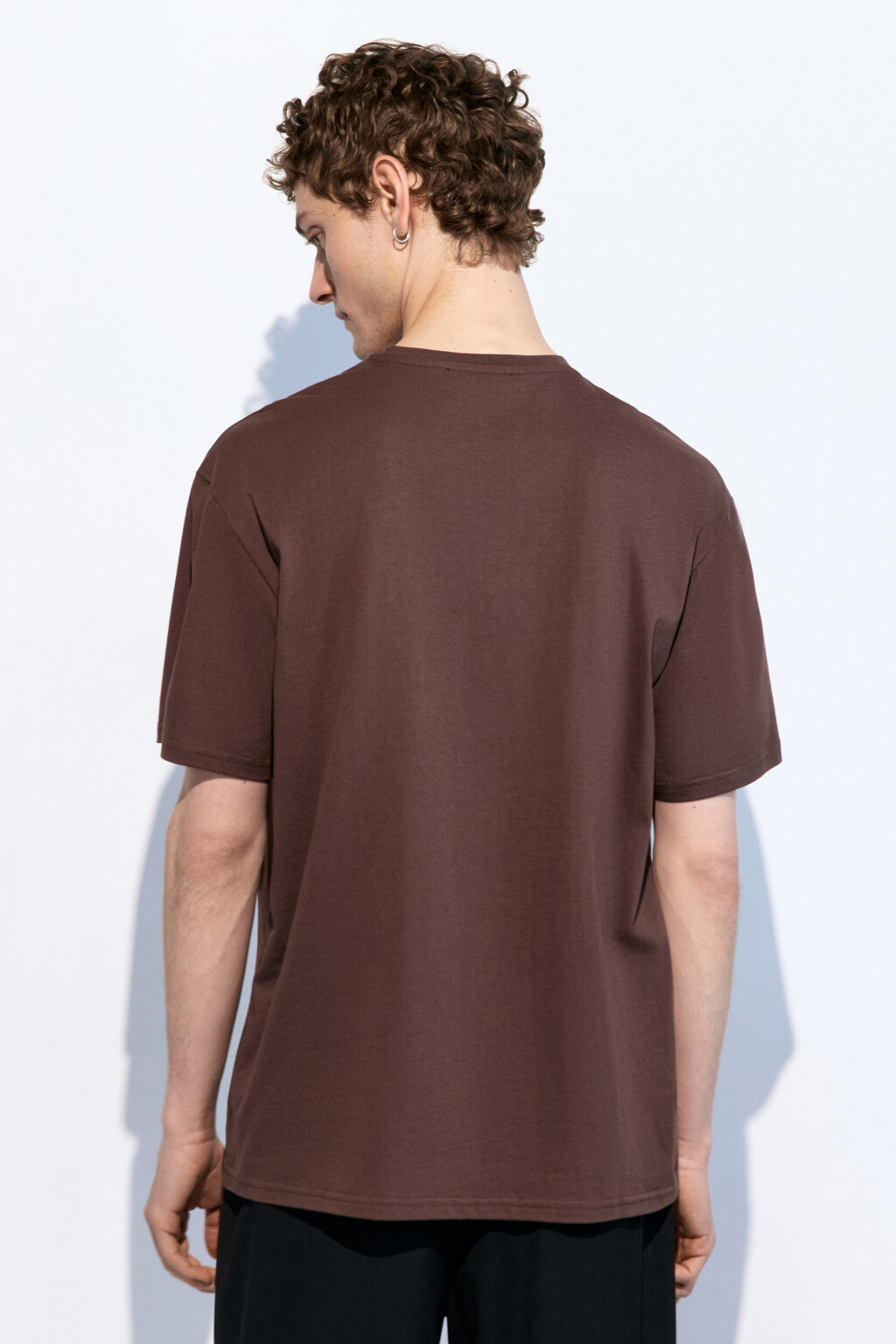 Футболка прямая хлопковая с принтом - цвет красный - 4