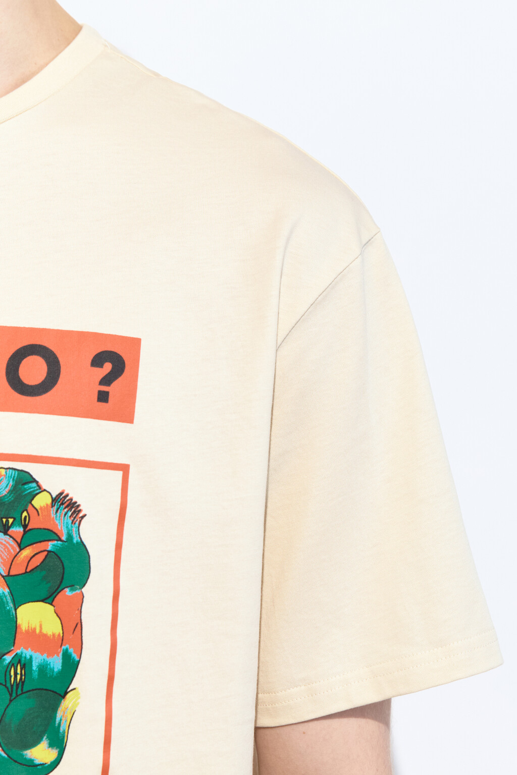 Футболка прямая хлопковая с принтом - цвет бежевый - 7