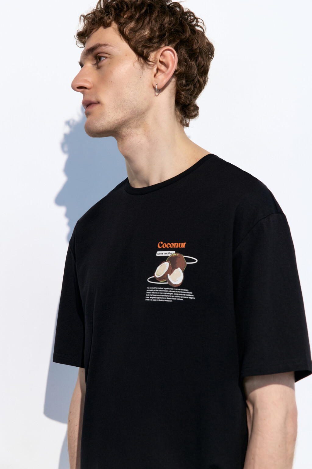 Футболка прямая с фруктовым принтом - цвет черный - 1