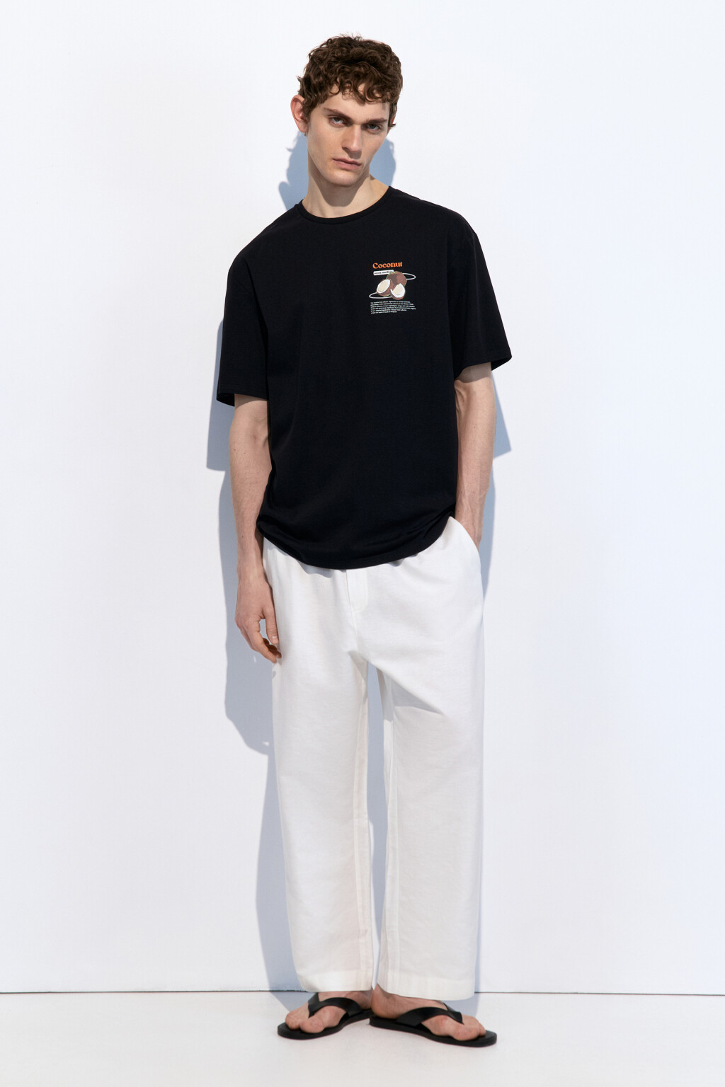 Футболка прямая с фруктовым принтом - цвет черный - 6