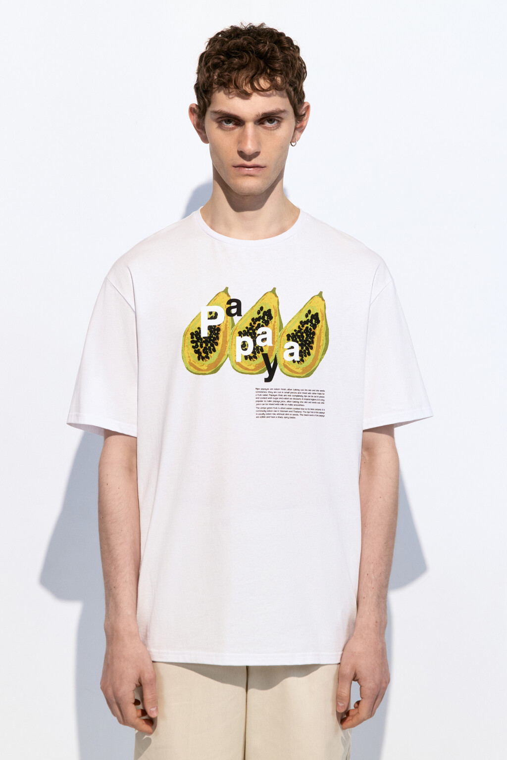 Футболка прямая с фруктовым принтом - цвет белый - 2