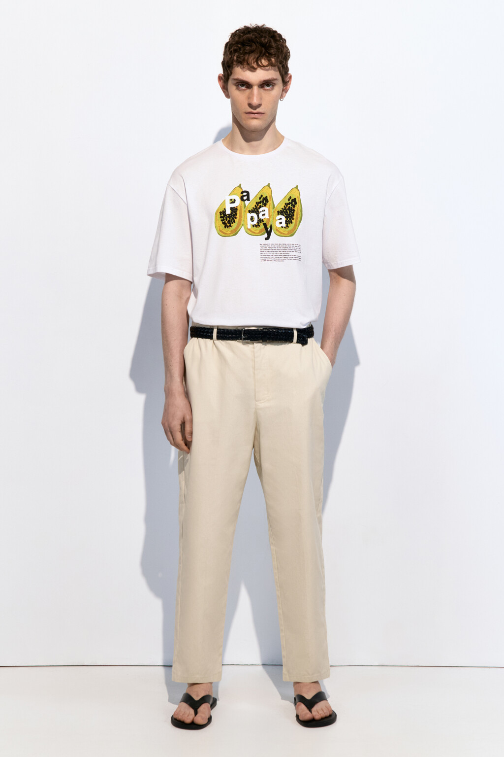 Футболка прямая с фруктовым принтом - цвет белый - 5