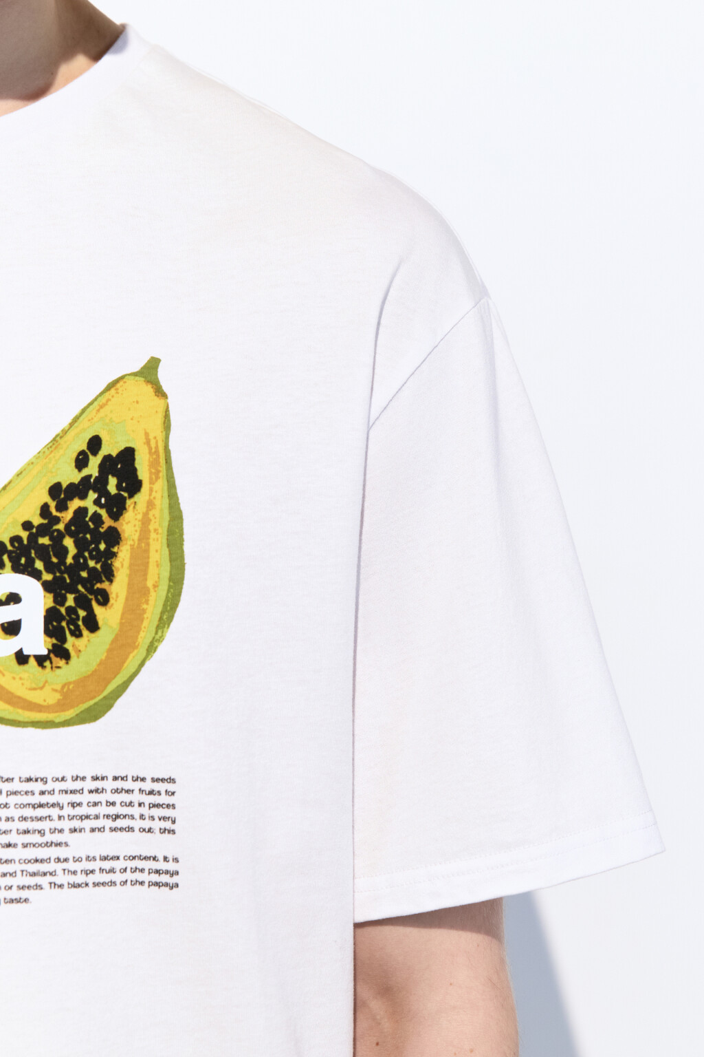 Футболка прямая с фруктовым принтом - цвет белый - 7