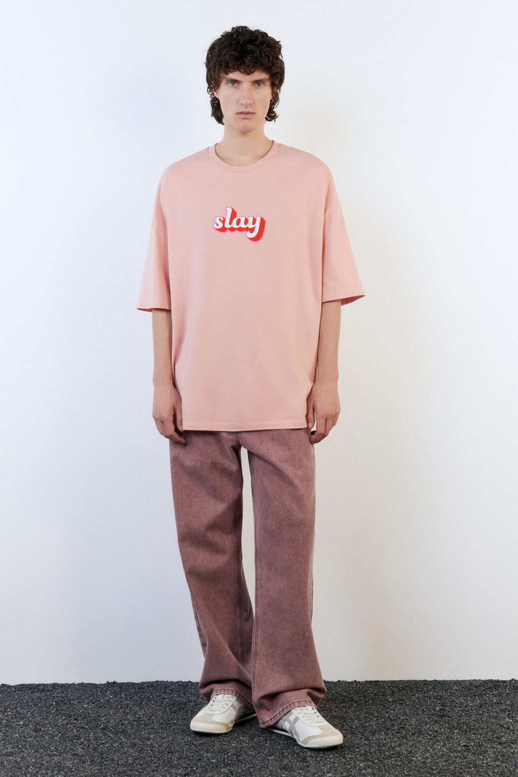 Футболка хлопковая с принтом в стиле нулевых - цвет розовый - 5