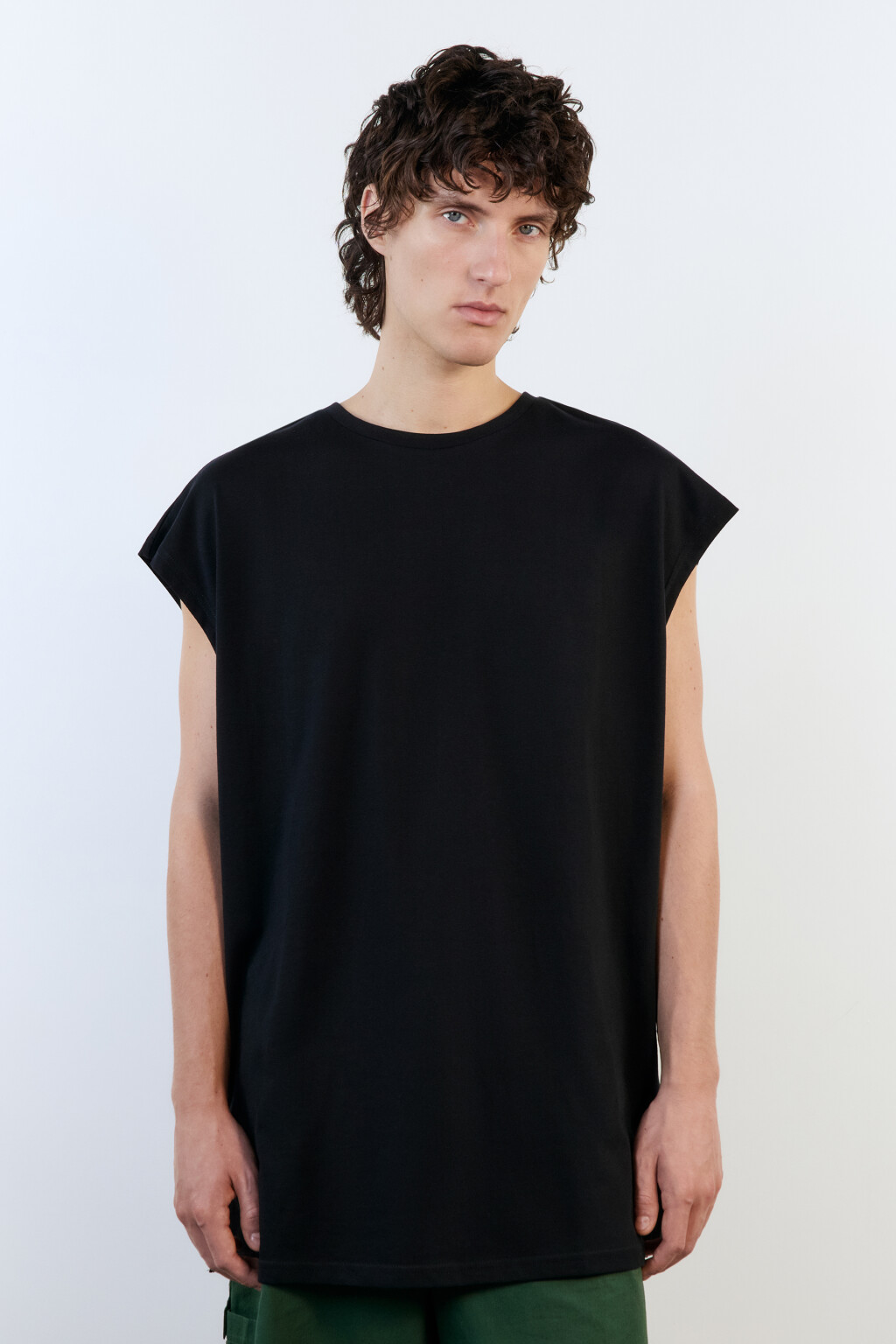 Футболка без рукавов хлопковая - цвет черный - 3