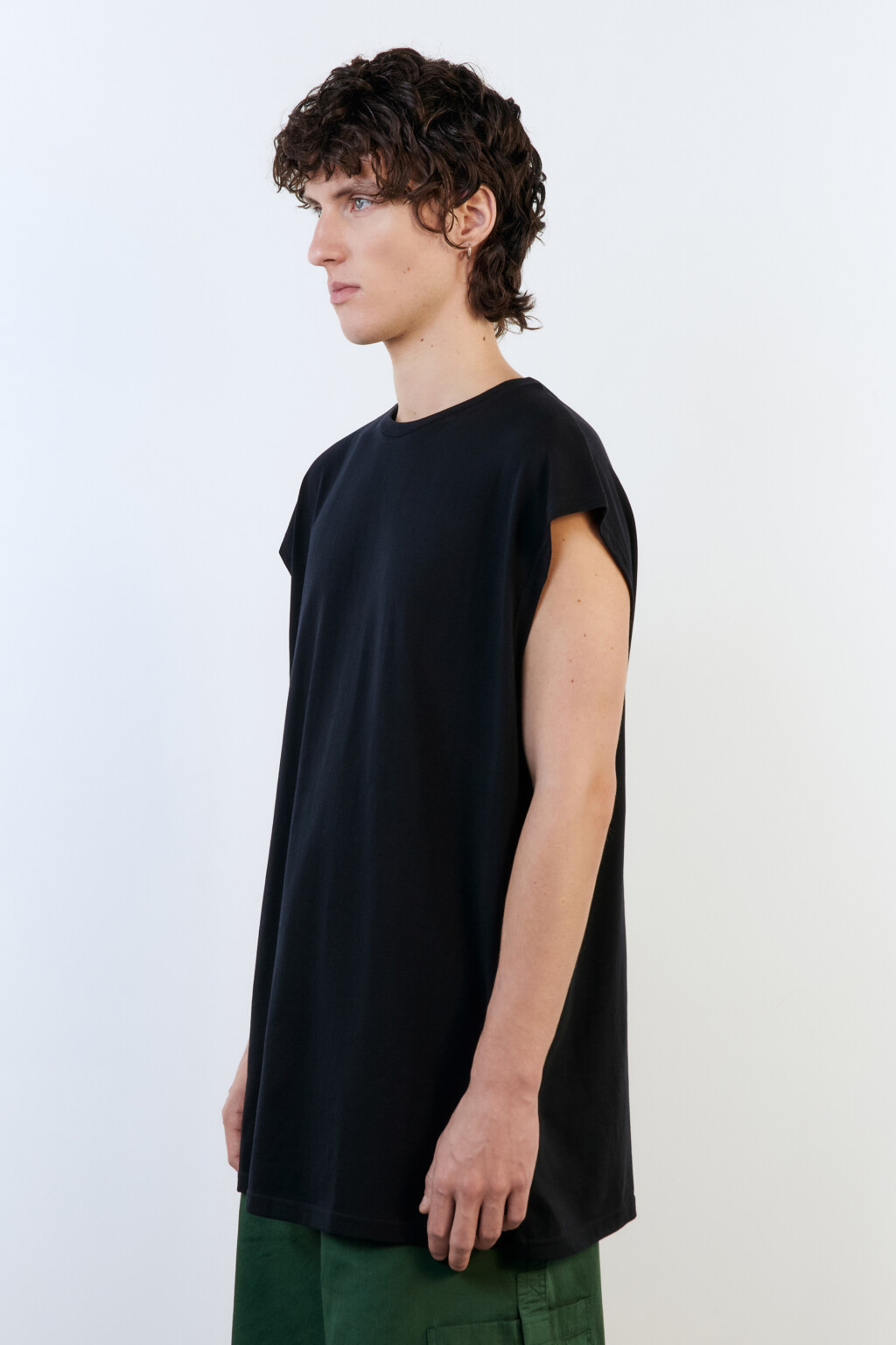 Футболка без рукавов хлопковая - цвет черный - 4