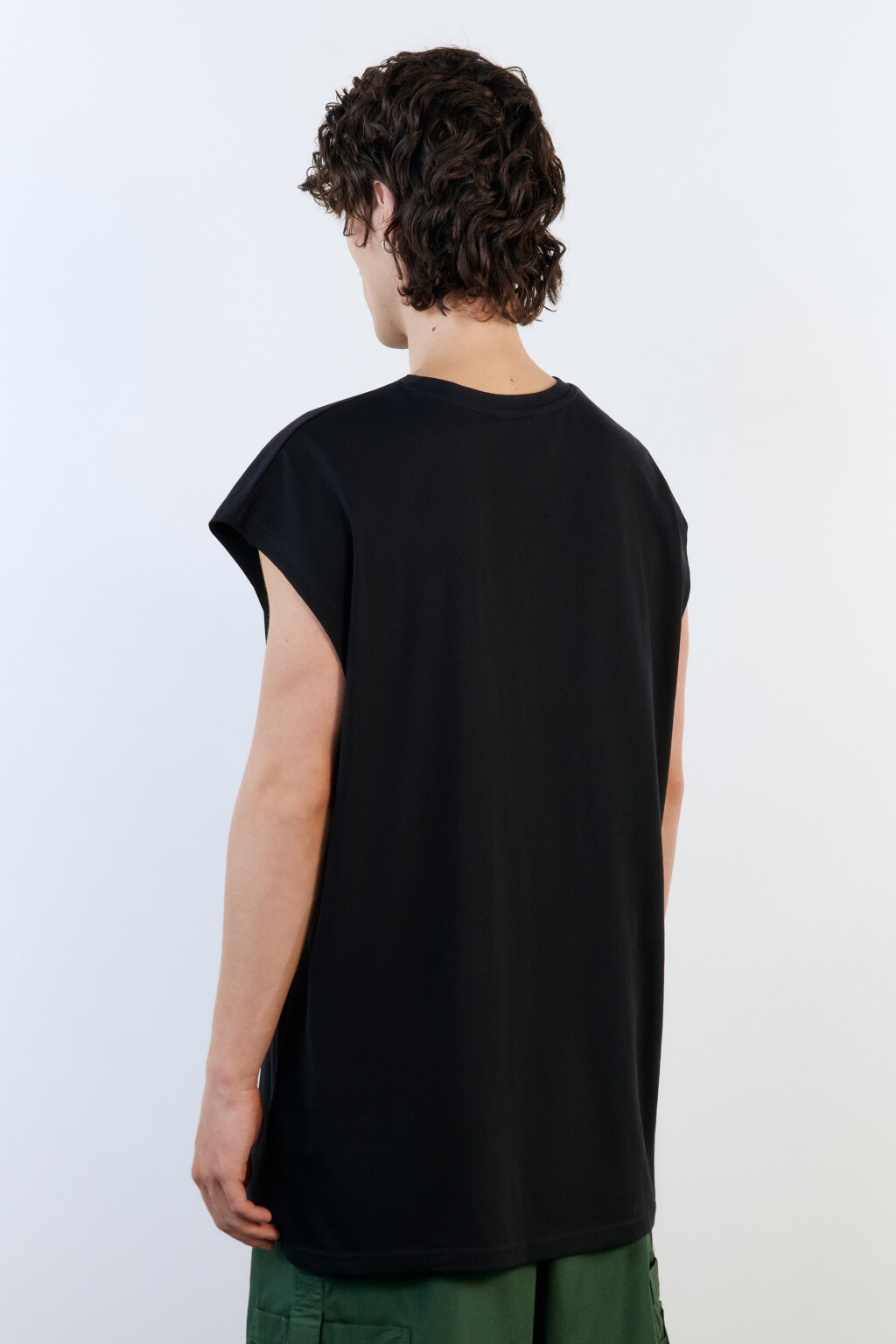 Футболка без рукавов хлопковая - цвет черный - 5