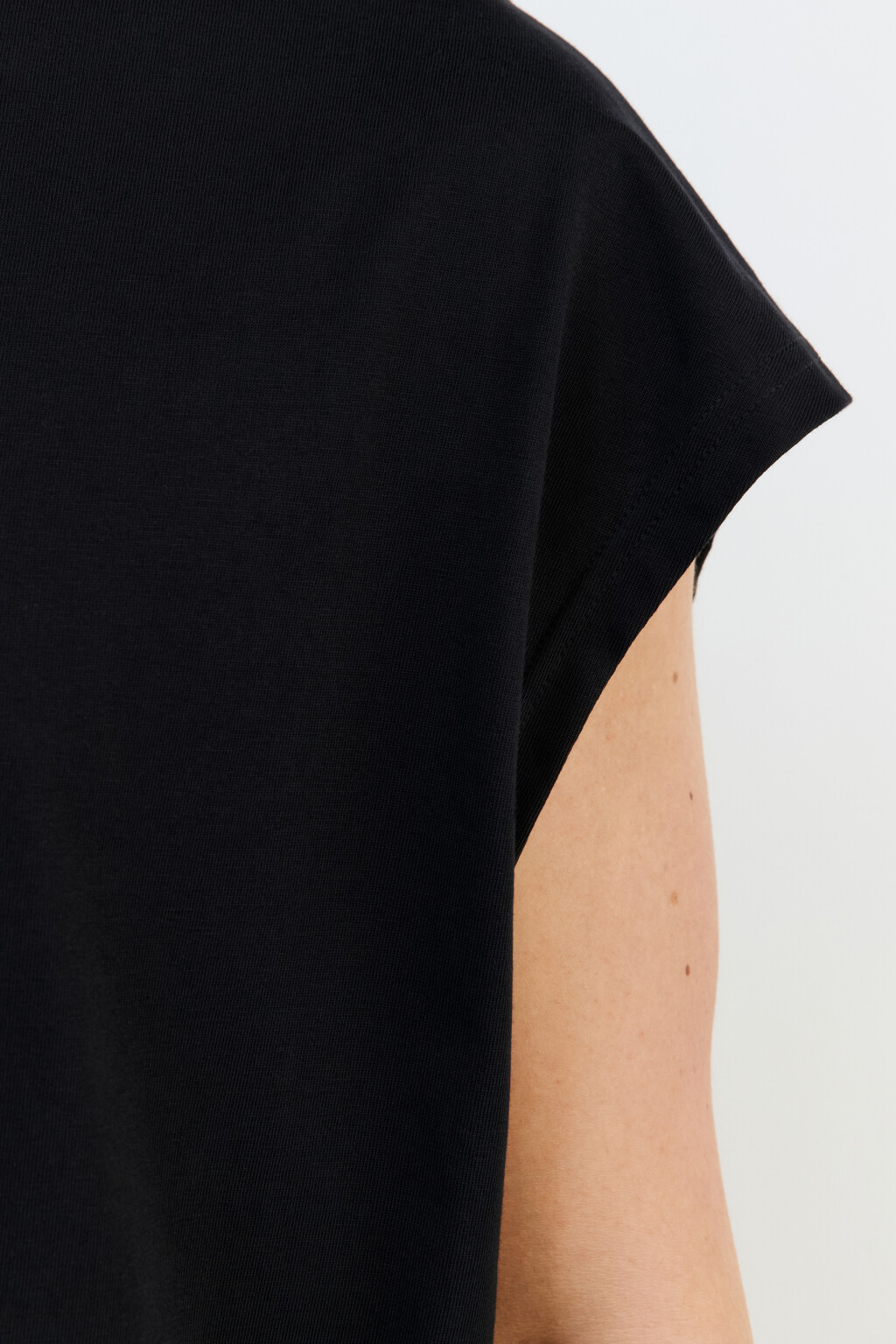 Футболка без рукавов хлопковая - цвет черный - 7