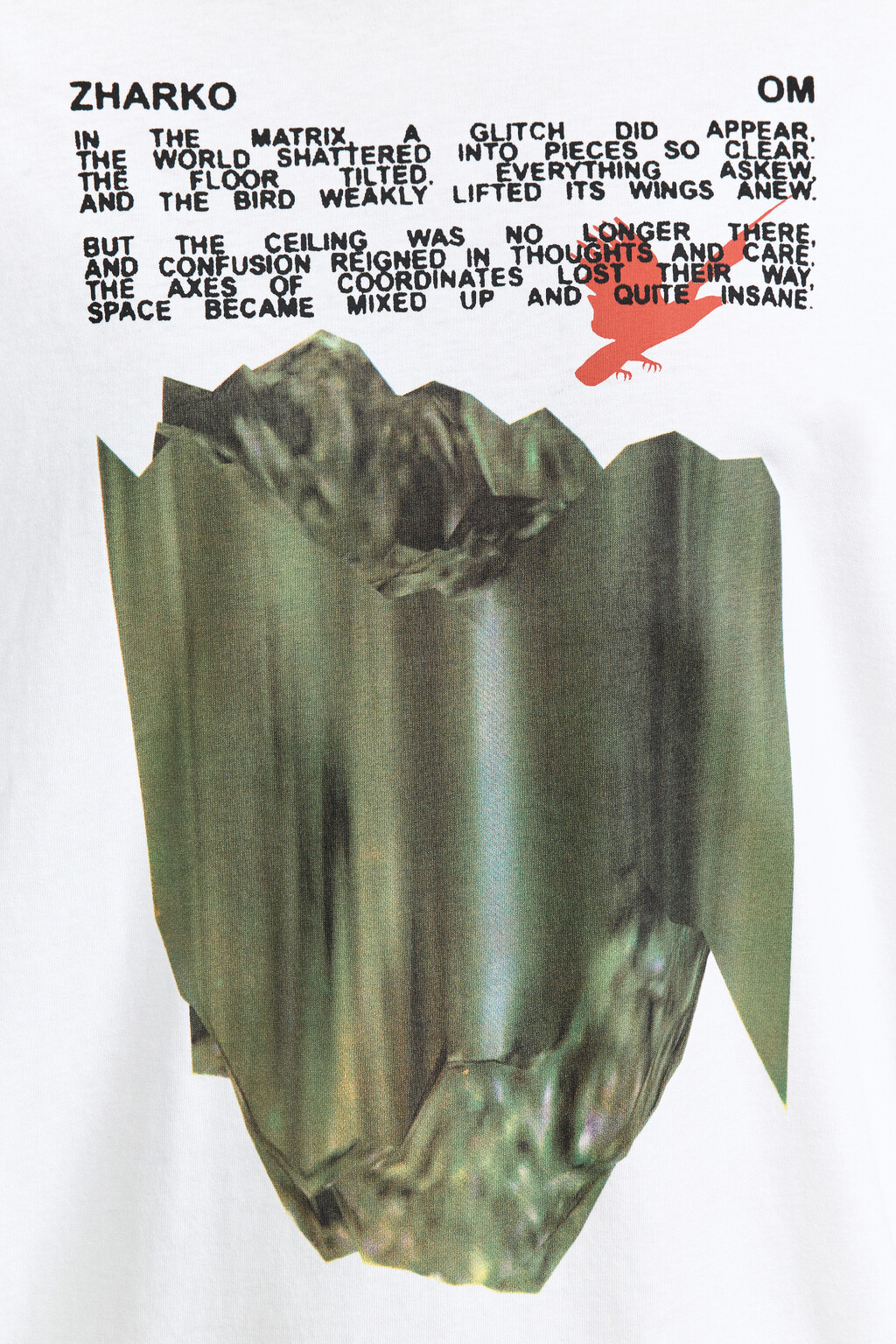 Футболка прямая хлопковая с принтом - цвет белый - 6