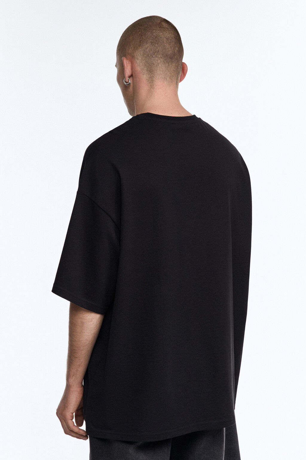 Футболка прямая хлопковая с принтом - цвет черный - 5