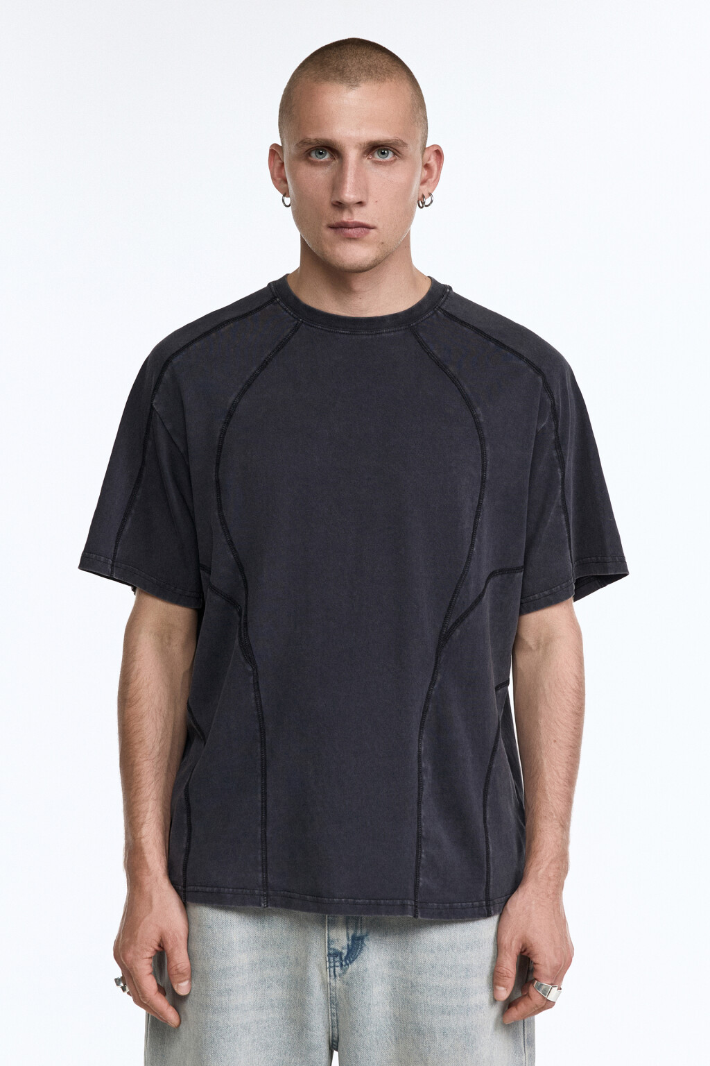 Футболка oversize с рельефными швами - цвет мультиколор - 3