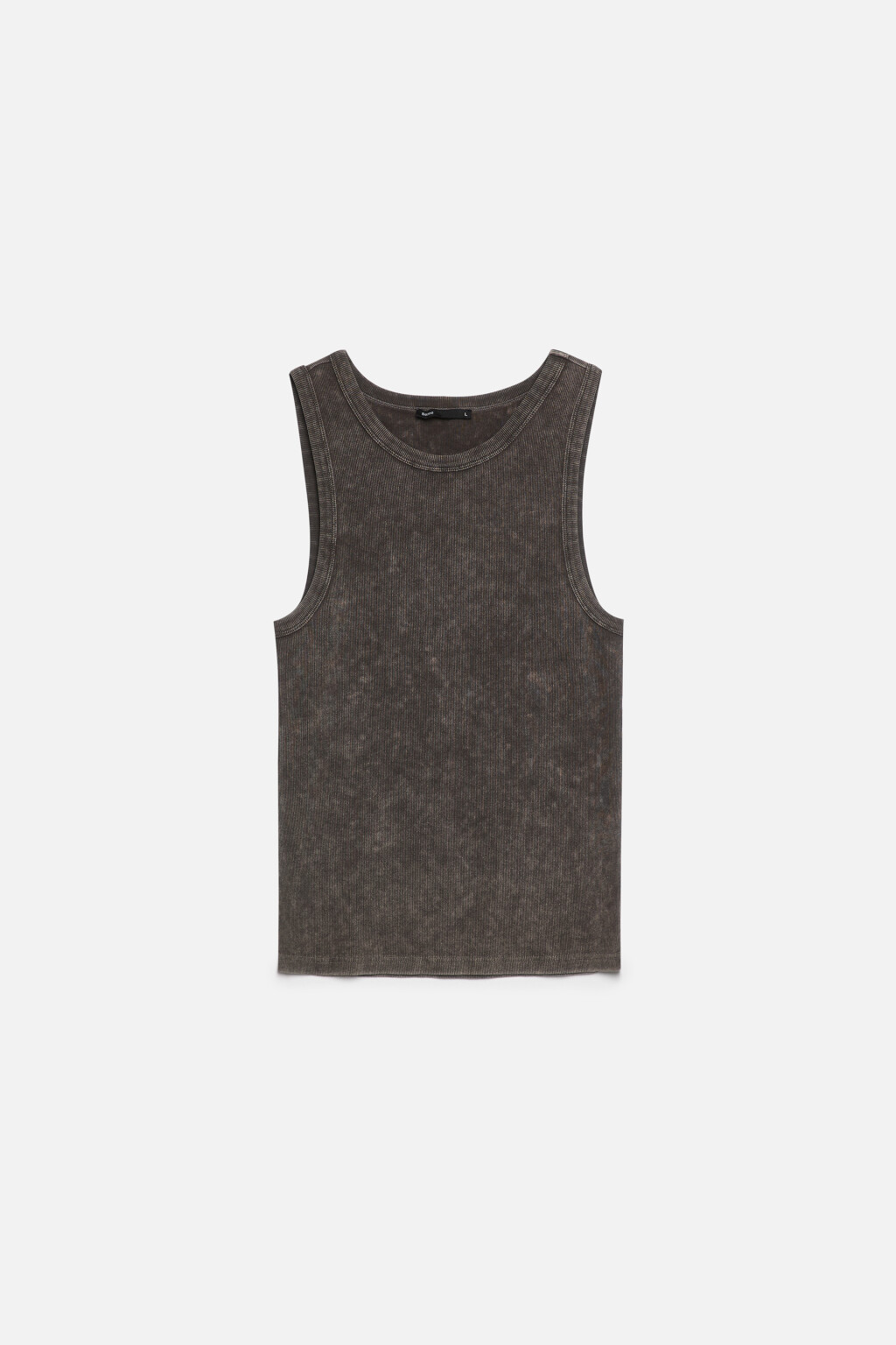 Майка свободная хлопковая с вареным эффектом - цвет серый - 9