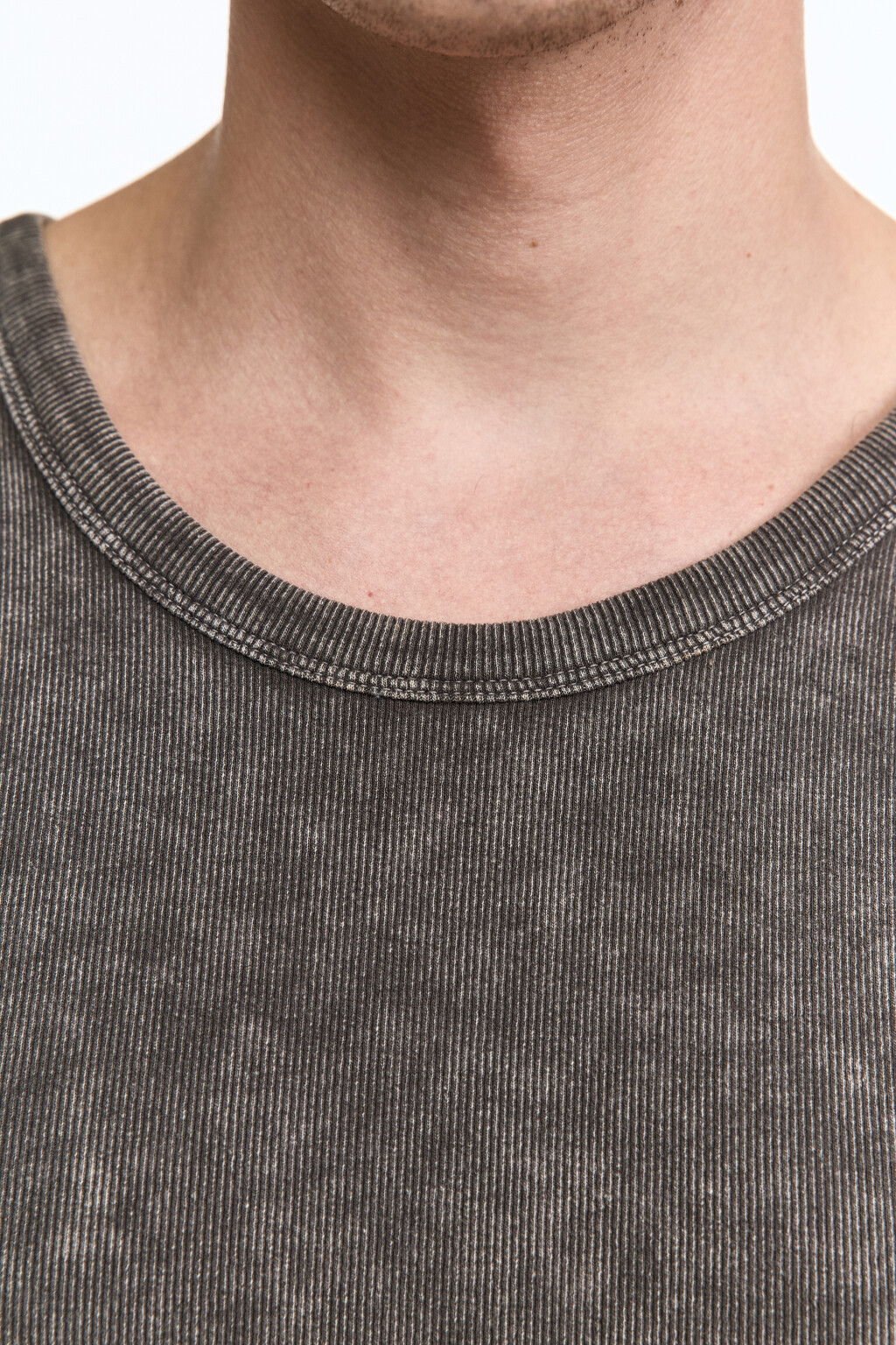 Майка свободная хлопковая с вареным эффектом - цвет серый - 6