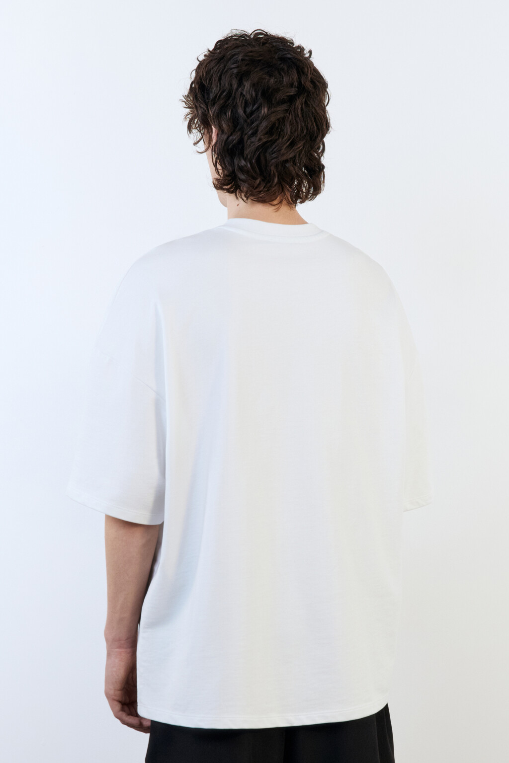 Футболка oversize хлопковая с надписью - цвет белый - 4