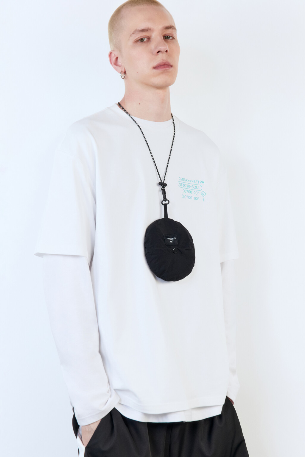 Футболка oversize хлопковая с принтом - цвет белый - 1