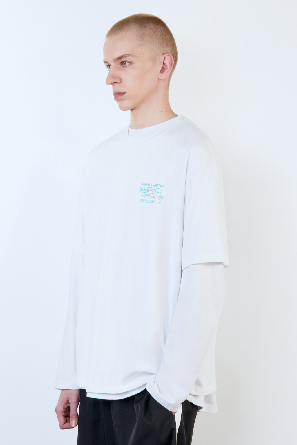 Футболка oversize хлопковая с принтом - цвет белый - 3