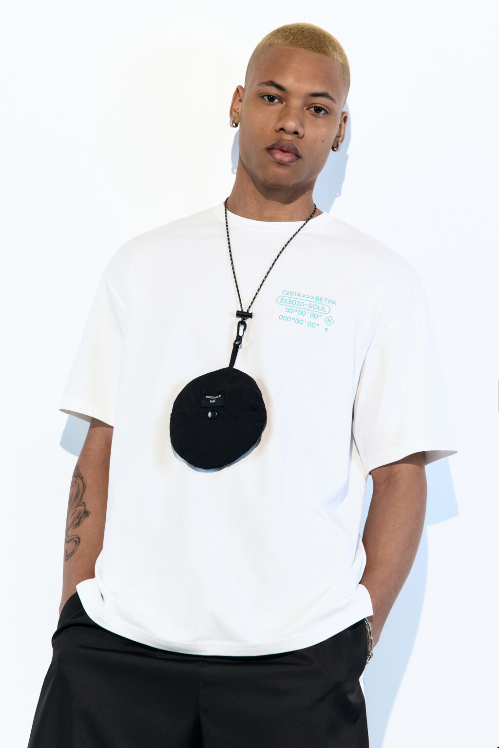 Футболка oversize хлопковая с принтом - цвет белый - 9