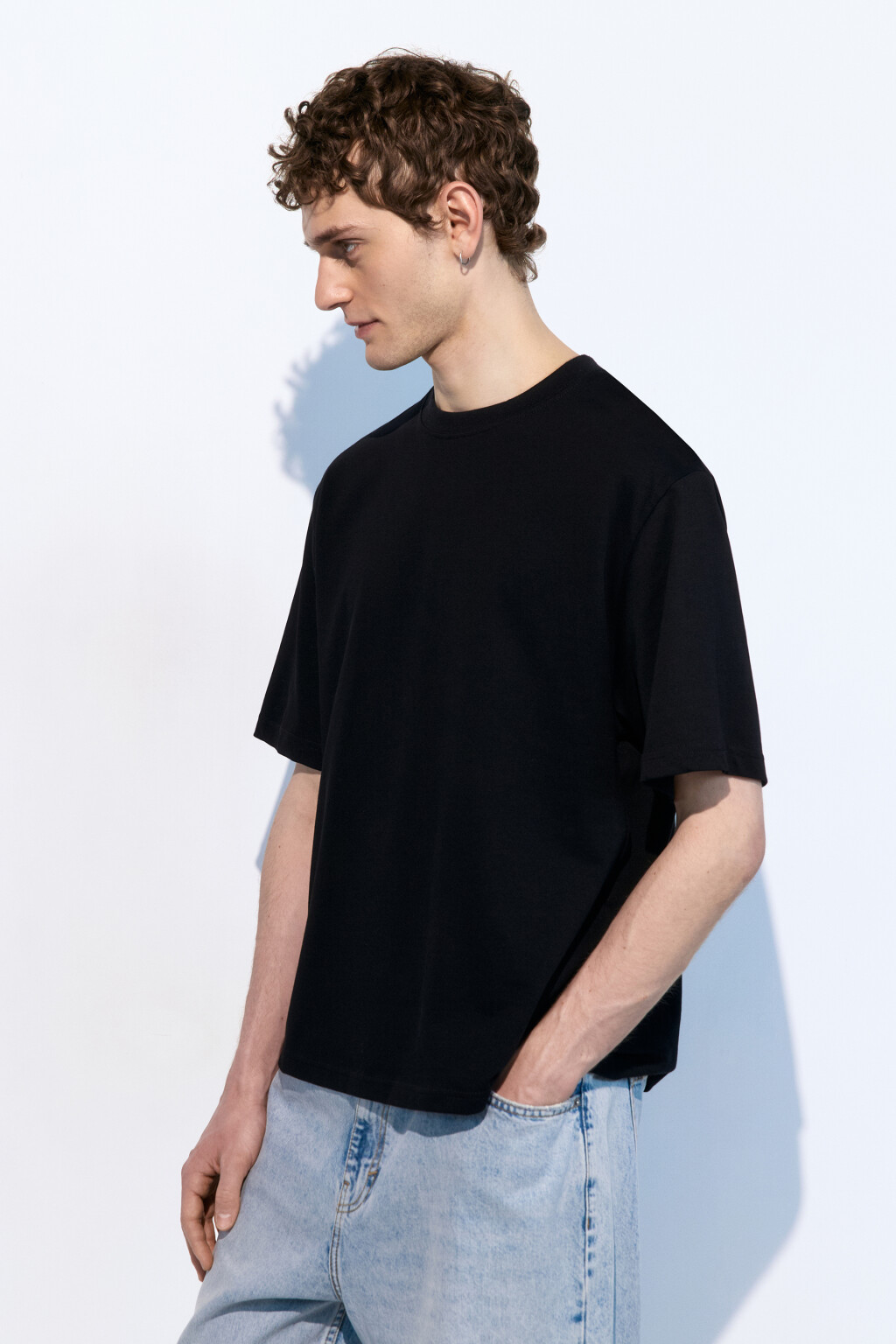 Футболка oversize базовая - цвет черный - 3