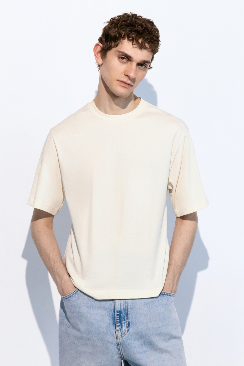 Футболка oversize базовая - цвет бежевый - 2