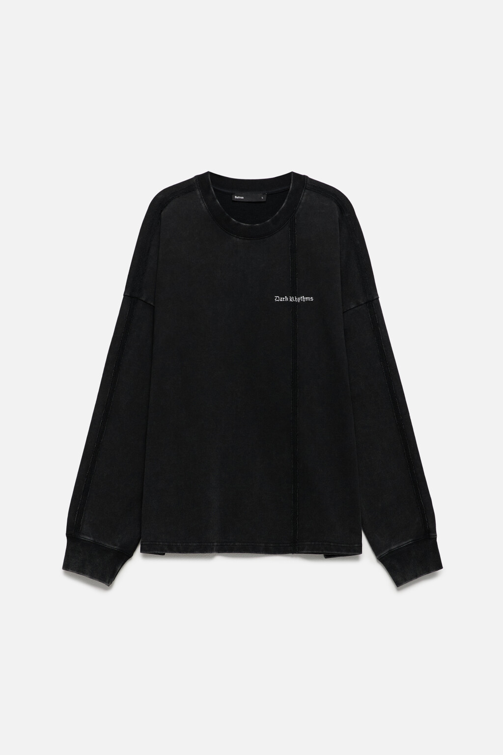 Свитшот oversize с вареным эффектом - цвет черный - 9