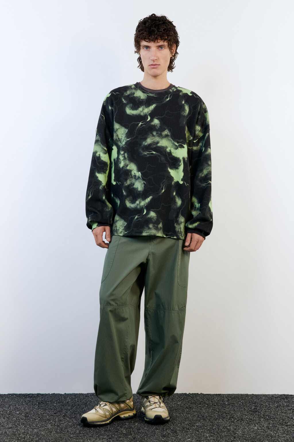 Лонгслив oversize с принтом-абстракцией - цвет мультиколор - 5