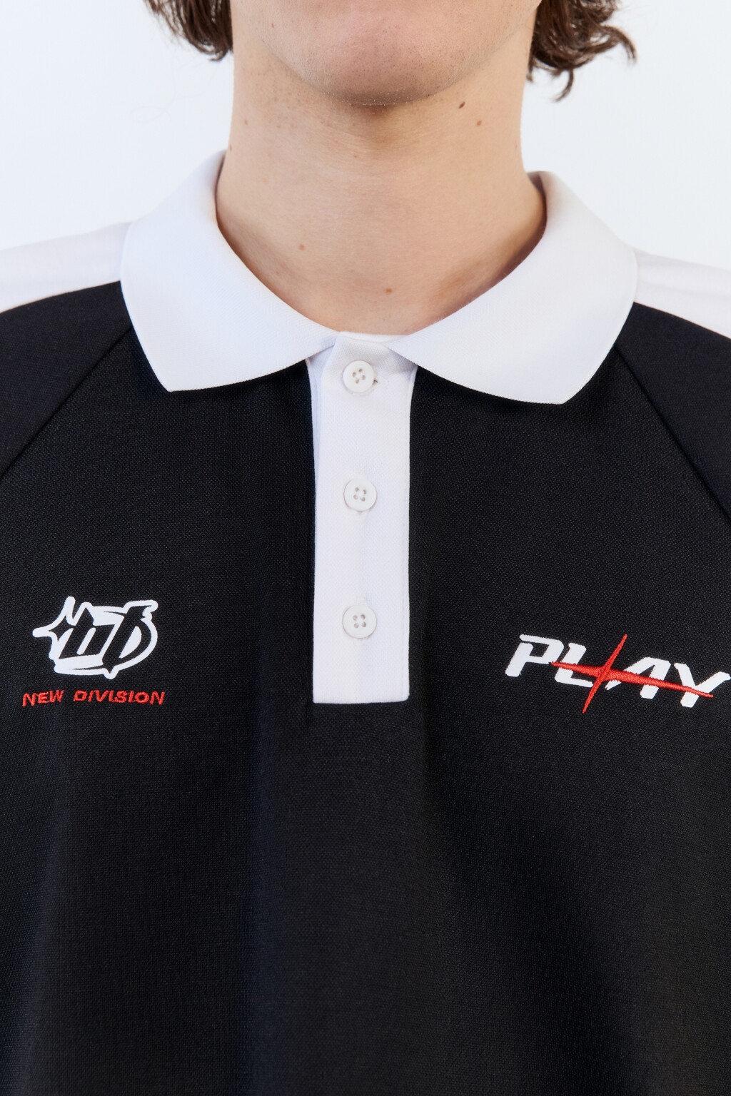 Футболка-поло oversize из футера с принтом - цвет черный - 6