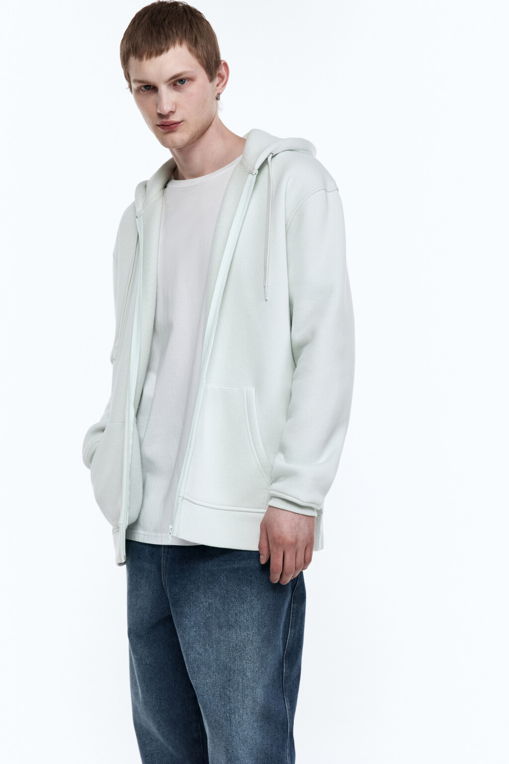 Худи oversize на молнии с капюшоном - цвет мятный - 2