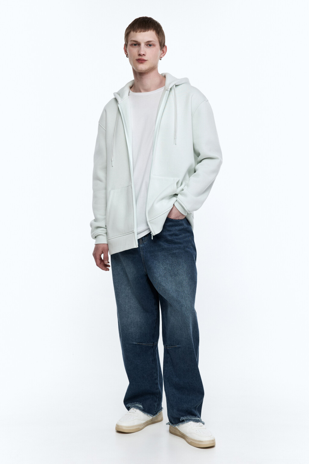 Худи oversize на молнии с капюшоном - цвет мятный - 1