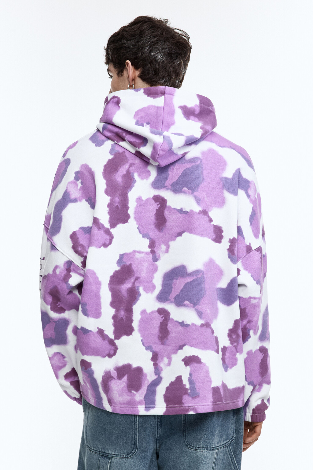 Худи oversize с принтом и надписью - цвет розовый - 6