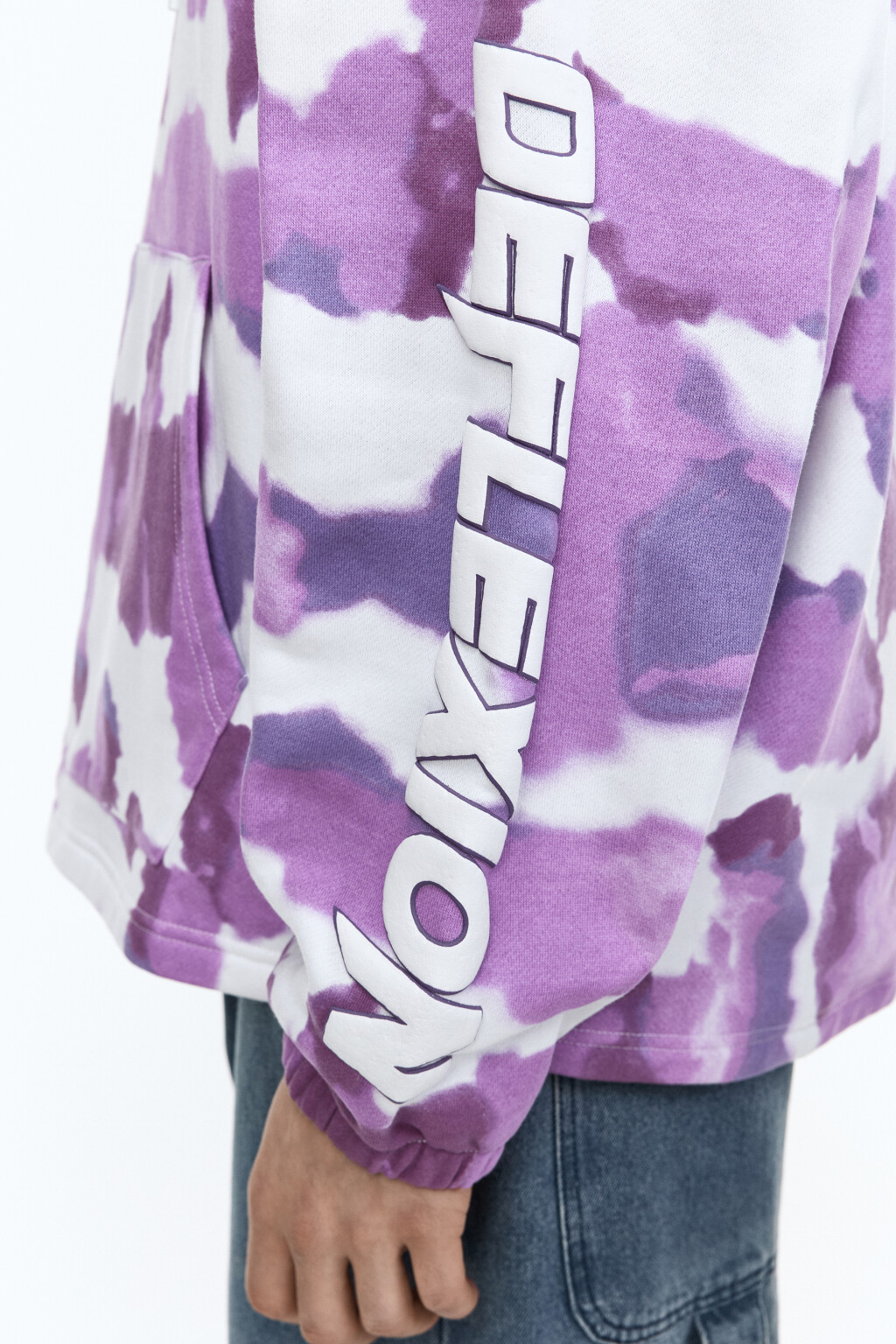 Худи oversize с принтом и надписью - цвет розовый - 8