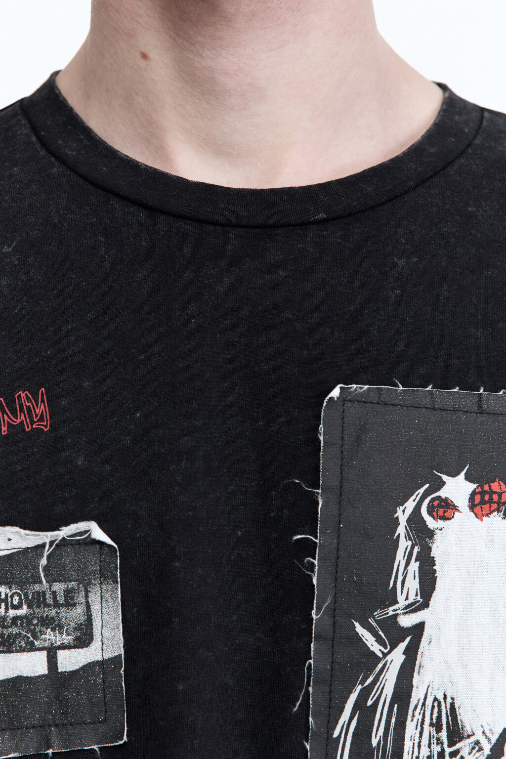 Лонгслив с двойными рукавами и принтом - цвет черный - 6