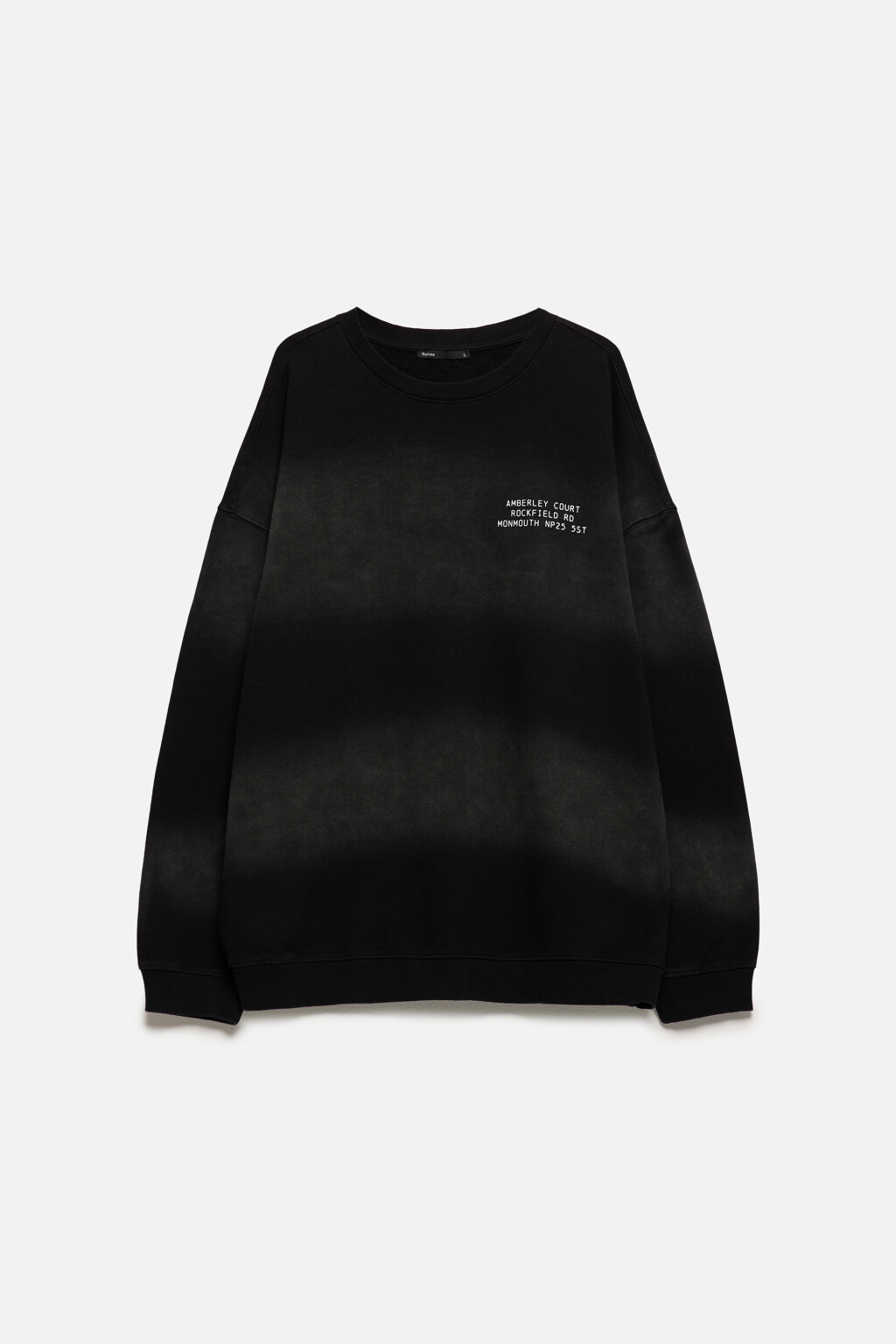 Свитшот oversize со стиркой bleach wash - цвет черный - 8
