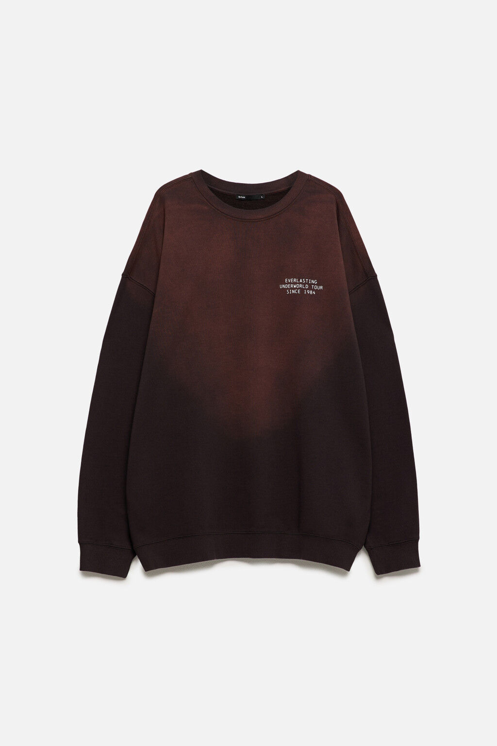 Свитшот oversize со стиркой bleach wash - цвет коричневый - 8