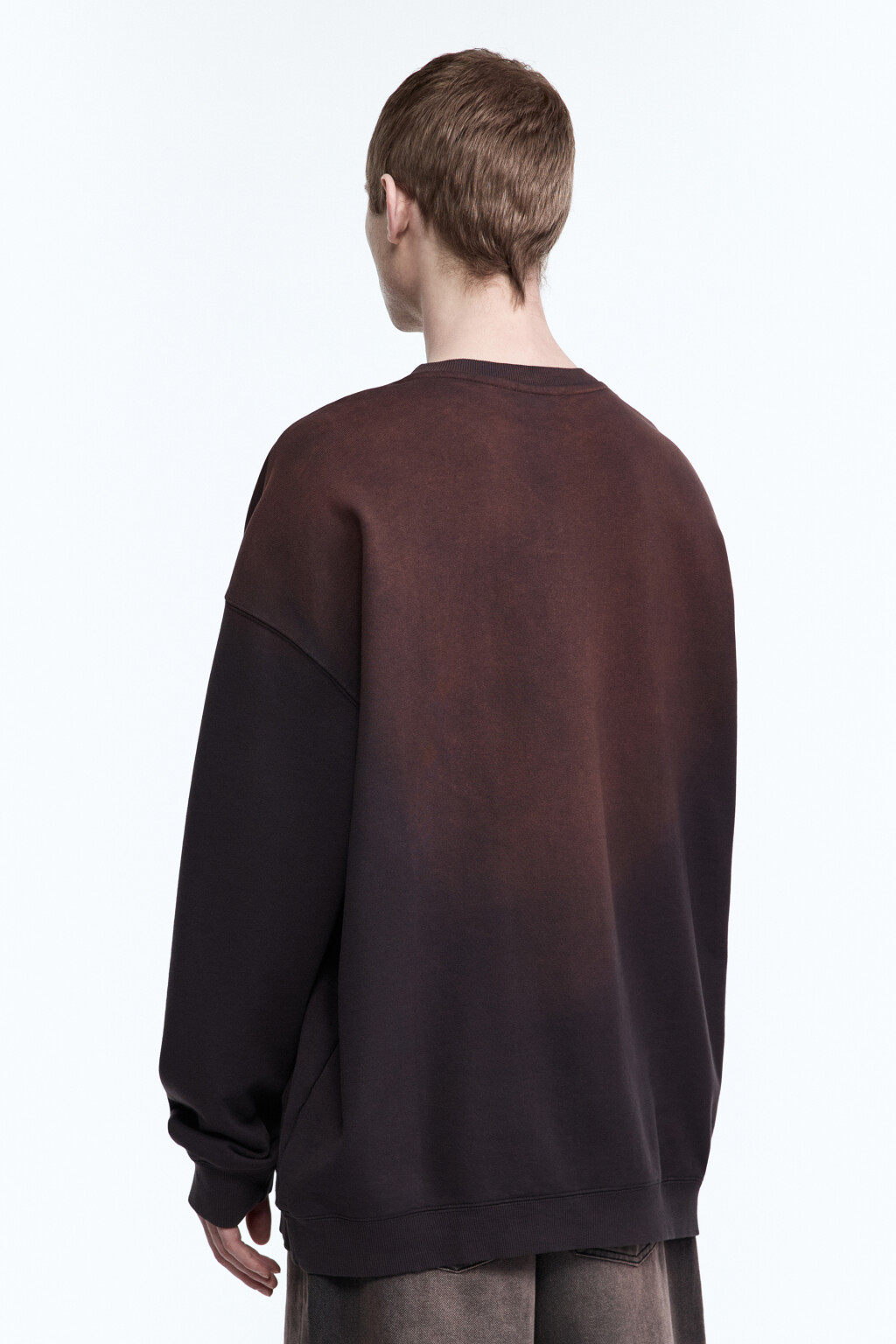 Свитшот oversize со стиркой bleach wash - цвет коричневый - 4