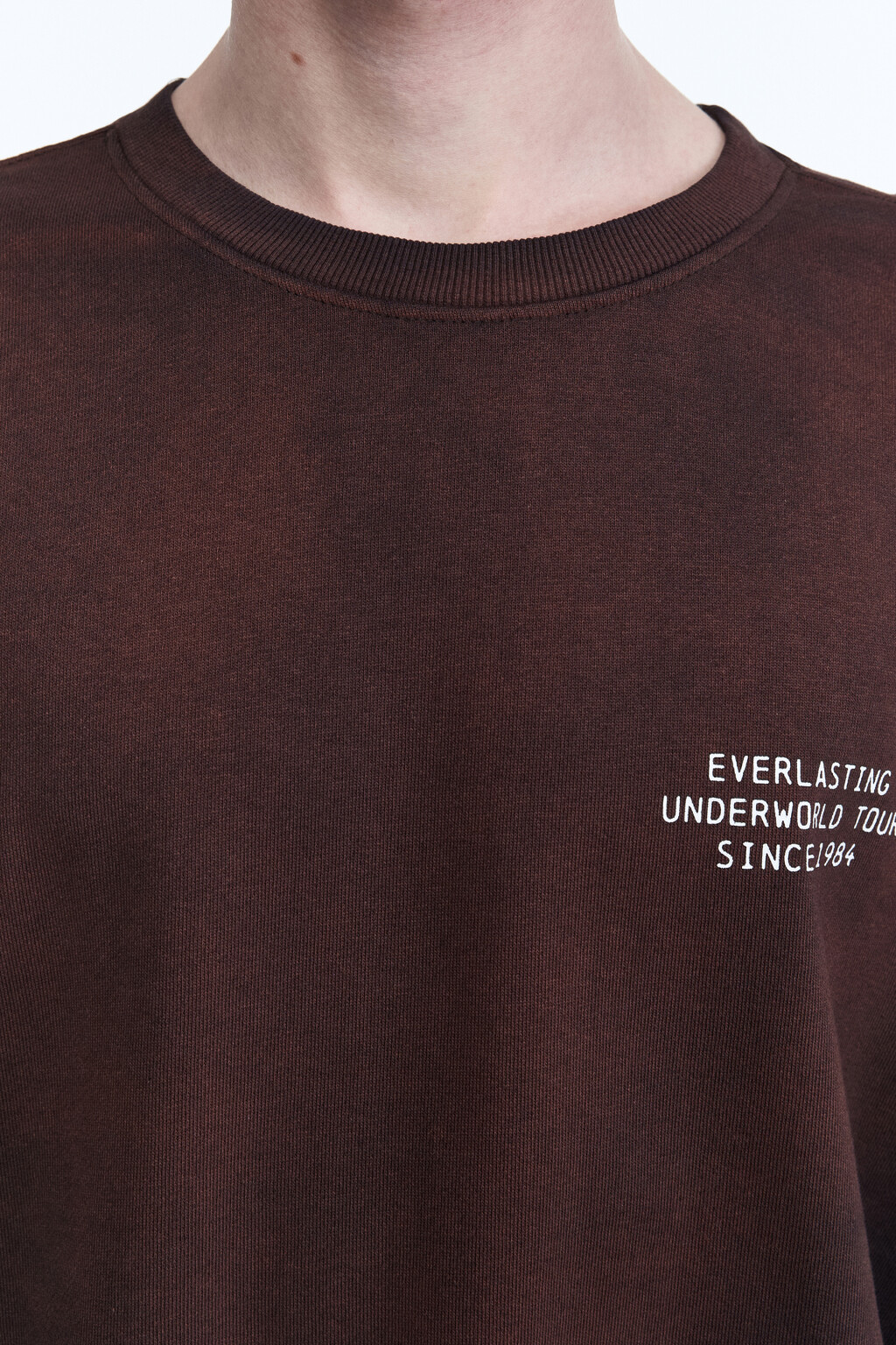 Свитшот oversize со стиркой bleach wash - цвет коричневый - 6