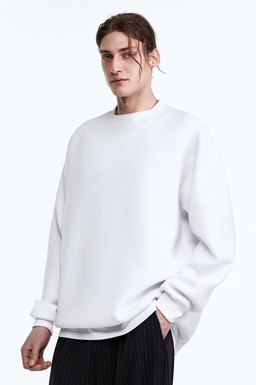 Свитшот oversize из неопрена - цвет белый - 4